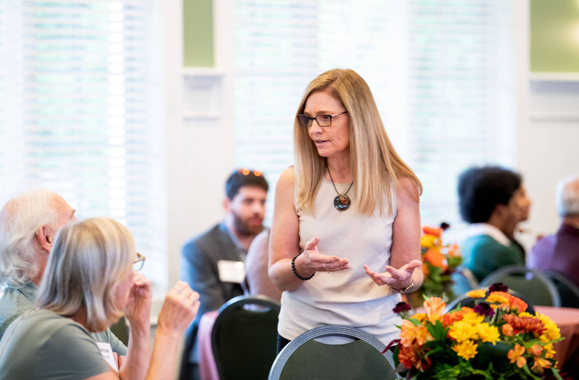 Director Lisa Perhamus leading an event